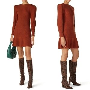 Love, Whit by Whitney Port Rust Sweater Dress Small TLC ITEM